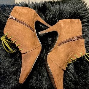 Brown Suede Laced Bootie
